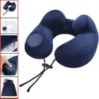 1x Portable Inflatable U Shaped Travel Neck Pillow Car Flight Head Rest Cushion