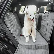 Dog Seat Cover,Waterproof Pet Seat Cover with Mesh Visual Window & Seat Belt Opening & Storage Pockets,Wear-Proof Dog Back Seat Hammock for Cars, Trucks and SUV - 147 x 137 cm…