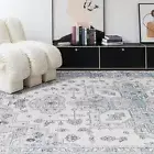 Extra Large Light Blue Rug Non Slip Plush Washable Carpet Corridor Runner Mat