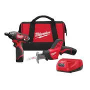 Milwaukee Power Tools 12V Lithium-Ion Cordless Screwdriver Brushed Combo Kit Red