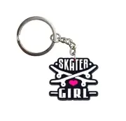 Skateboard Keyring Skater Girl Key Chain Ring Skate Shoes Skater Deck Bag Clip