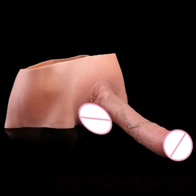 Wearable Penis SleeveExtender&Enlarger for Men Silicone Realistic Hollow Pants