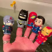 Superhero Finger Puppets 5 Pcs Figures Toys Set Cute Bath Party Favors Fillers