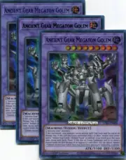 3 X ANCIENT GEAR MEGATON GOLEM 1ST BLUE, GREEN, & PURPLE RARE MINT LDS1-EN088