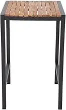 Bolero Powder Coated Steel & Acacia Wood Square Bar Table, 600 mm Length, Black