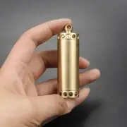 Brass Pill Holder Case Organizer Container Portable EDC Waterproof Keychain