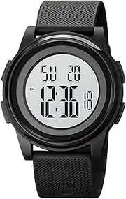[SNE] Digital Sports Watch Water Resistant Outdoor Electronic Ultra Thin Waterproof LED Military Back Light Black Men's Wristwatch 1206