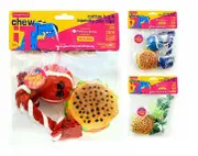 Ozoffer 3Pcs Squeaky Pet Vinyl Chew Toys Dog Puppy Training Interactive Tug O War Toy