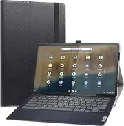 LiuShan Compatible with Lenovo Ideapad Duet 5 Chromebook Case,PU Leather Slim Folding Stand Cover for Lenovo Ideapad Duet 5 Chromebook 13.3" Tablet (Not Fit Other Laptop),Black