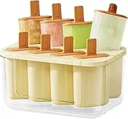 Ice Popsicles Molds,Silicone Homemade Popsicles Molds with 8-Cavity | Non-Stick Ice Lolly Maker Tool for Fruit Jam Juice Yogurt Pudding