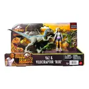 Jurassic World Park Camp Cretaceous Yaz & Velociraptor Blue Dinosaur Figure NEW