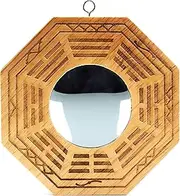 better us Feng Shui Wood Chinese Bagua Mirror 4 Inch Concave