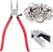 Swpeet 32 Sets 1" 25mm Sliver Fob Hardware With Key Fob Pliers, Glass Running Pliers Tools With Flat Jaws and Rubber Tips for Hardware Install