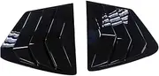 Compatible For Honda Civic 9th Sedan 2011-2015 Car Rear Louver Window Side Shutter Cover Trim Sticker Vent Scoop ABS Carbon Fiber Style(Gloss Black)