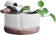 Beitmax Indoor Fountain Ceramic Tabletop Indoor Fountain Waterfall Old School Decor Home Gifts Water Fountains Japanese Home Garden Decorations