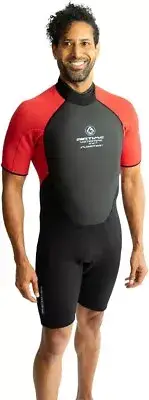Airtime Watertime Men's Floater Spring Suit Wetsuit, Red/Black, Size Large