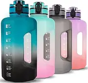 GIFUBOWA Large Water Bottle 2.2 Liter with Straw BPA Free Big Drinks Jug for Gym Sport