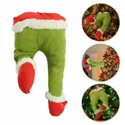 Grinchs Decor for Christmas Tree Christmas Elf Body Plush Doll Toy Cartoon Style Xmas Tree Topper Hanging Ornamentss (Elf Leg)