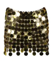 Paco Rabanne Sparkle Discs Embellished Skirt FR34,FR36 Gold