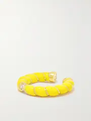 [Yvonne Léon] Yvonne Léon - Clip Mini Torsade 9-karat Gold, Enamel And Diamond Ear Cuff - Yellow - One size One size Yellow