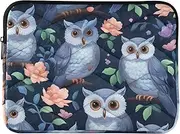 Slim Laptop Case Portable Electronic Device Cover Mystic Owl Navy Carrying Computer Bag Case