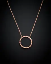 14K Italian Rose Gold Twisted Circle Necklace