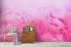 3D Pink Feather Wallpaper Wall Mural Removable Self-adhesive 306