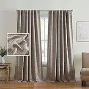 Elrene Home Fashions Vittoria Paisley Floral Printed Blackout Window Curtain Panel, 52"x84", Natural