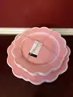 Nicole Miller (Set Of 8) Pink Scalloped Melamine Dinner & Salad/Dessert Plates