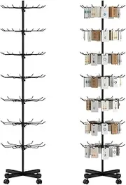 Retail Display Stand 7 Tier Rotating Rack,Hats Jewelry Keychain Craft Show Rack,Display Rack With Hooks For Store Display Movable Shop,Movable Shop Spinner For Toys Show,Earring Display Rack