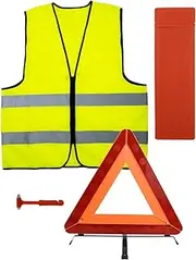ZephyrCraft car emergency kit with warning triangle, safety waistcoat and emergency hammer