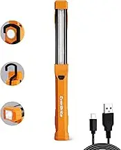 EverBrite 1000LM LED Work Light, Rechargeable Work Light for Mechanics with Dual Magnetic Bases&Hanging Hooks, 4 Lighting Modes, USB C Cable, for Car Repairing, Working, and Hurricane, Pack of 1