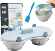 Egg Poacher Microwave Egg Cooker,2-Cavity Microwave Egg Cooker,Egg Maker Poached