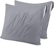 Utopia Bedding Waterproof Throw Pillow Protectors (No Pillow Inserts) with Zipper European (2 Pack, Grey), Outdoor Bed Couch Decorative Pillow Encasement Covers