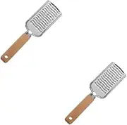 DINHEAROM 2pcs Plane Grater Zester Kitchen Gadget Non- Handle Stainless Steel for Fruits and Vegetables for Cheese Ginger Garlic Silver and