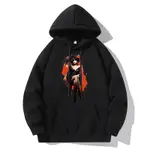 RIVER X ERIC®：HOODED SWEAT-WOMAN WEARING BLACK DRESS-350343