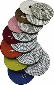 Wet 6" 7-Step Diamond Polishing Pads Flexible Sanding Tools Discs Buff