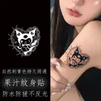 在飛比找蝦皮購物優惠-♠☒✲甜酷心鎖庫洛米女款手臂草本果汁紋身貼半永久持久防水不掉