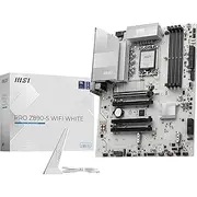 MSI PRO Z890-S WiFi White ProSeries Motherboard (Supports Core Ultra Series 2 Intel Processors, LGA 1851, DDR5, PCIe 5.0, M.2, SATA, 5Gbps LAN, USB Type-C, Wi-Fi 7, Bluetooth 5.4, Thunderbolt 4, ATX)
