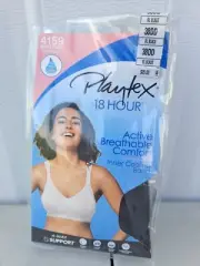 38DD Playtex 18 Hour Wirefree BLACK Active Breathable Cooling Comfort Bra 4159