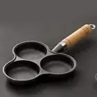 3-Cup Cast Iron Egg Frying Pan Non Stick Egg Cooker Omelette Pan Fried Egg Pan