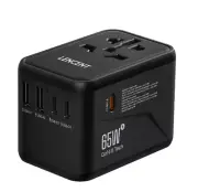 Gan III Universal Travel Adapter PD Fast Charging 2 USB 3 Type C AU UK US