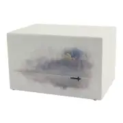 Large/Adult Calm Water Wood Box Funeral Cremation Urn for Ashes 200 Cubic Inches