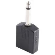 Black 6.35 1/4" Male to Dual Female Mono Y Cord PA Audio Cable Adapter E6F3