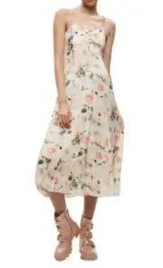 Alice + Olivia Lorelle Floral A-Line Midi Spring dress Size 8