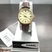 Casio Women LTP-V005GL-9ADF Analog Leather Band Watch Gold Brown Original New