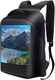 LED Display Laptop Backpack with App Control - Portable Computer Backpacks LED Full-Color Screen Travel Laptop Backpack Waterproof Adjustable Strap Shoulder Bag for Daypack Outdoor Travel