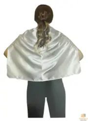 SHORT CAPE Kids Childrens Party Costume Vampire Coat School Team Colours - White