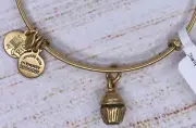 NEW NWT Alex and Ani Cupcake Charm Gold Bracelet