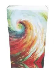 Fujima Tidal Wave Design Tin 100s Size Magnetic Close Cigarette Case
